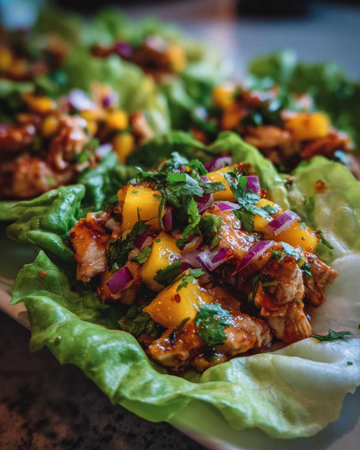 Chili Mango Chicken Lettuce Wraps - detail 2