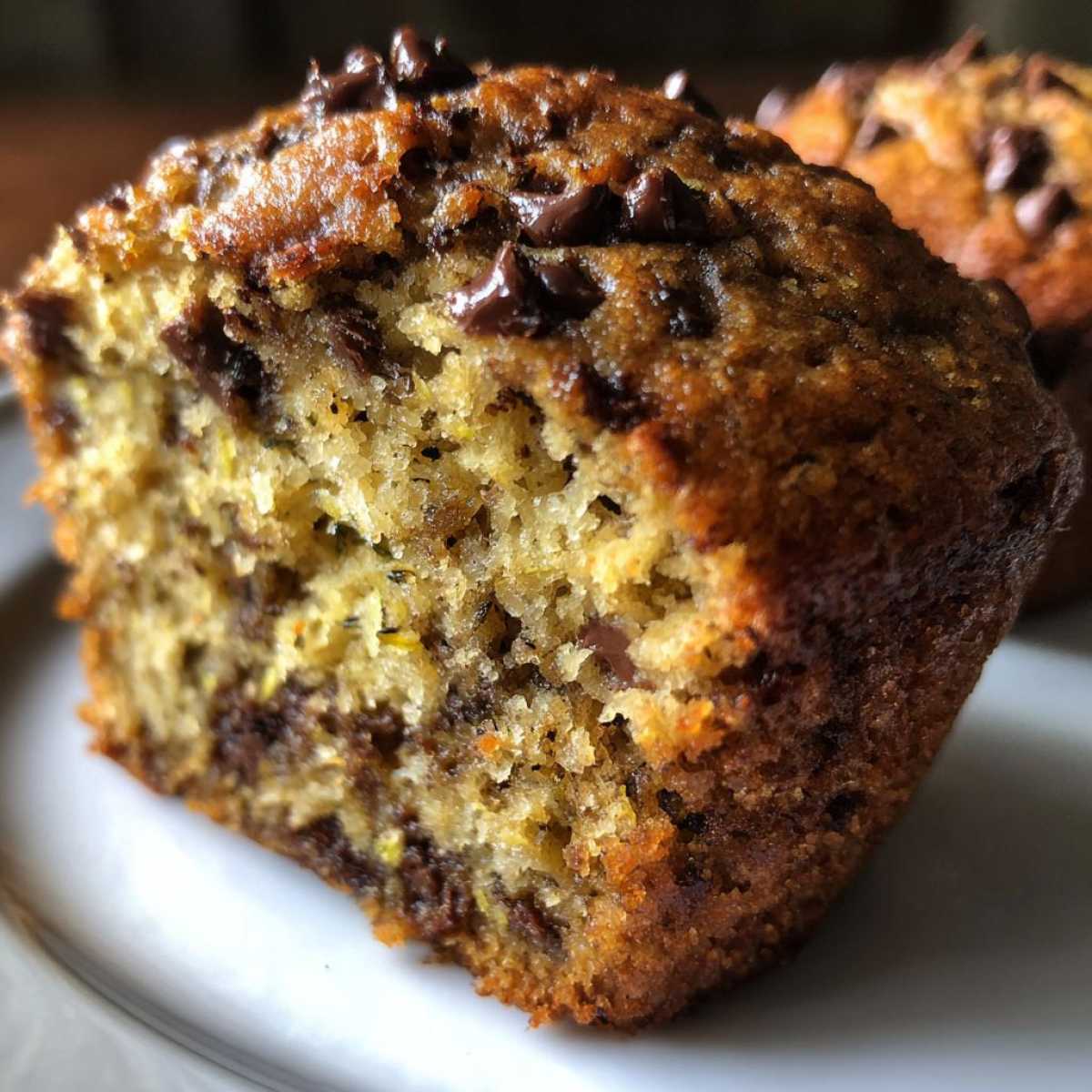 Chocolate chip zucchini muffins - detail 2
