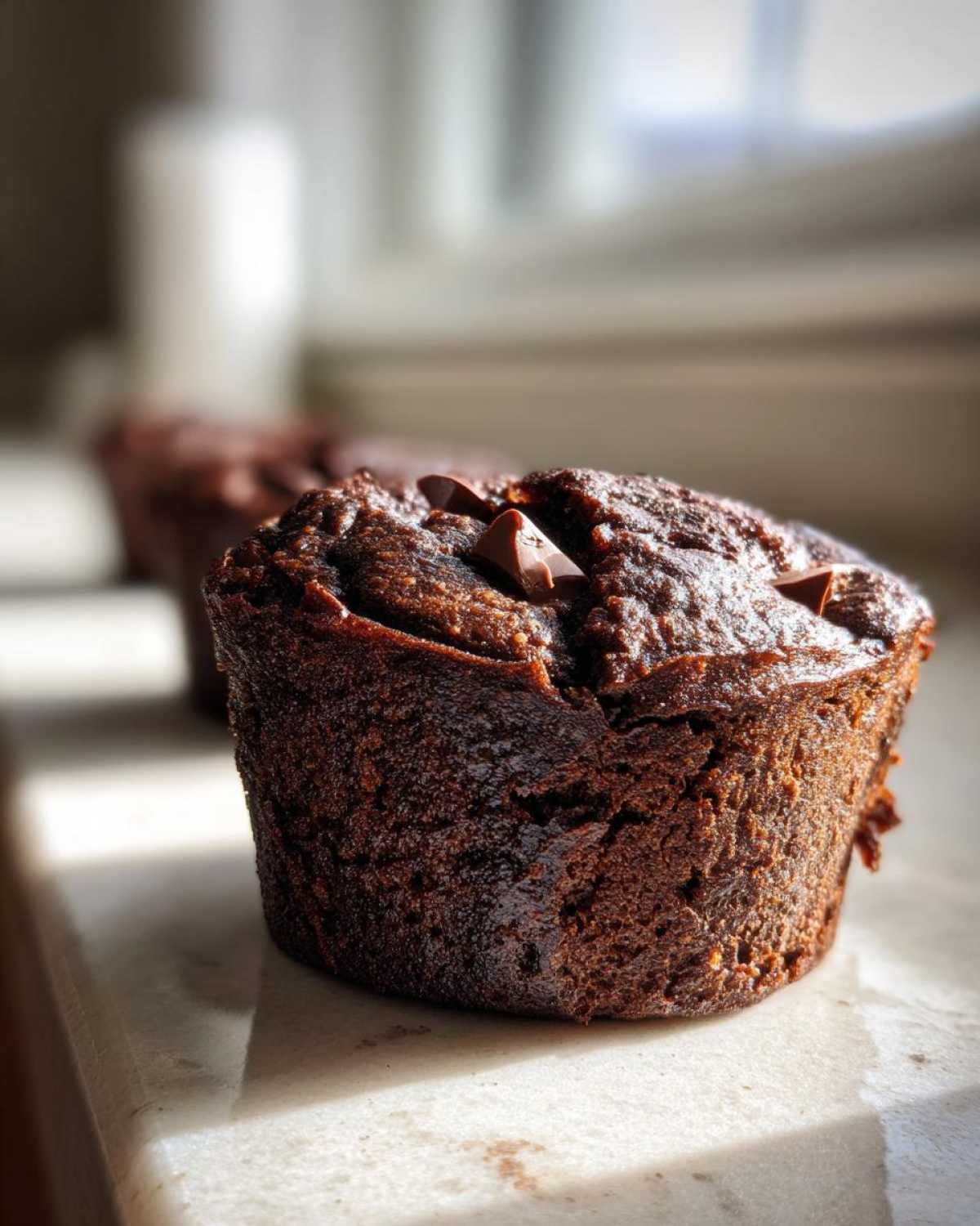 Chocolate protein muffins - detail 1