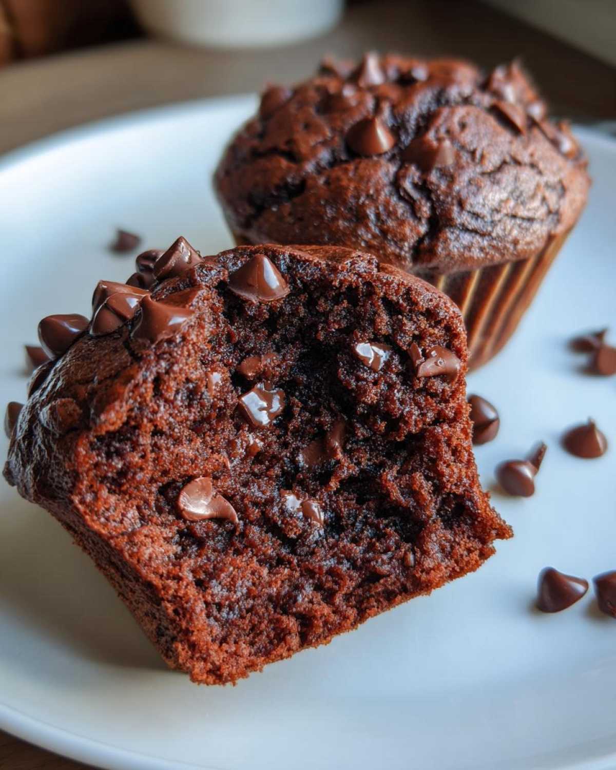 Double chocolate chip muffins - detail 3