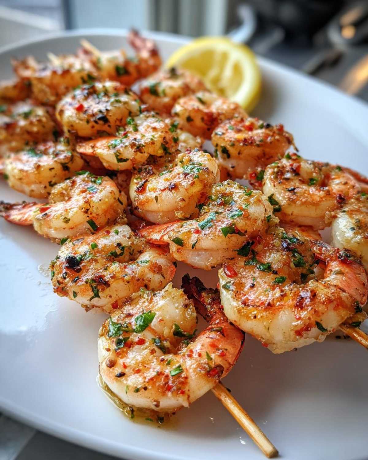 Lemon Garlic Shrimp Skewers - detail 3