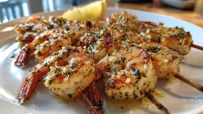 Lemon Garlic Shrimp Skewers