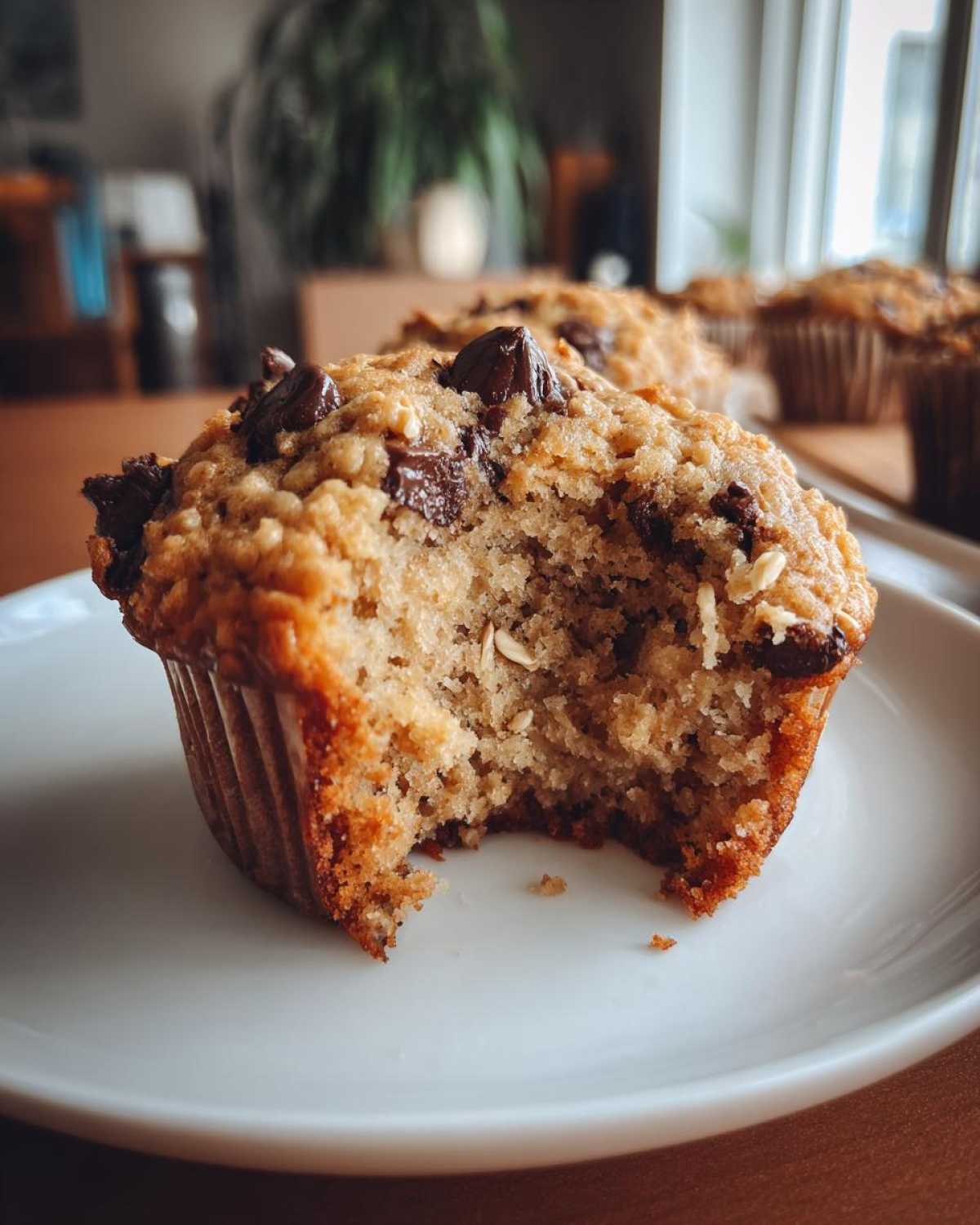 Oatmeal chocolate chip muffins - detail 2