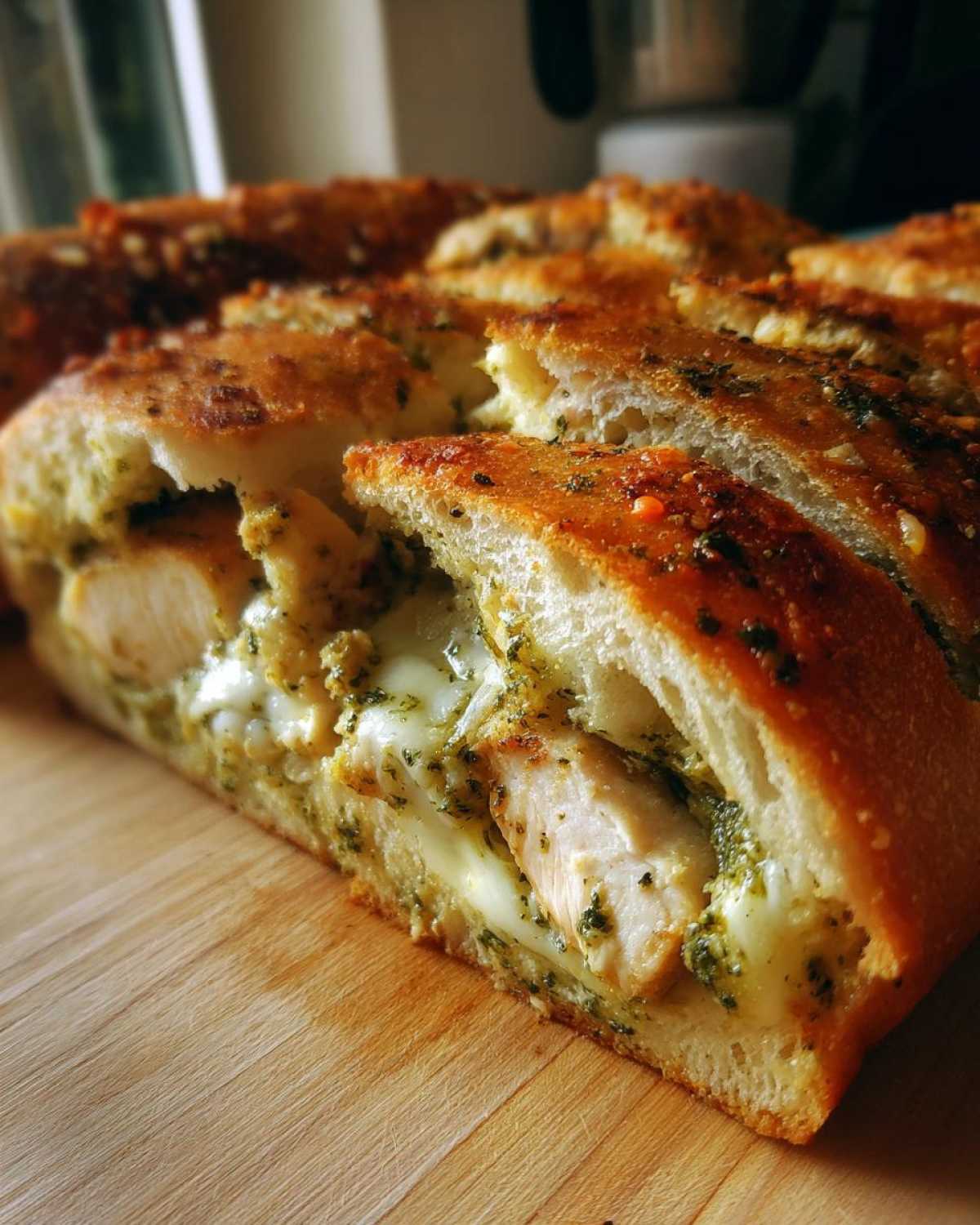 Pesto Chicken Stuffed Bread - detail 3
