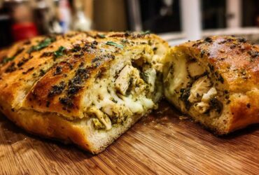 Pesto Chicken Stuffed Bread