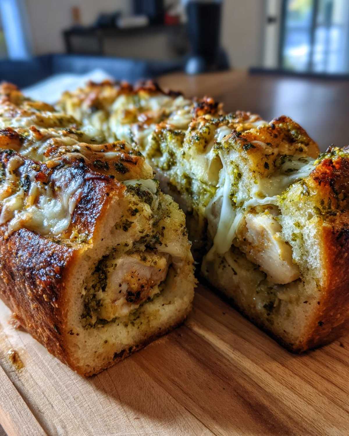 Pesto Chicken Stuffed Bread - detail 4