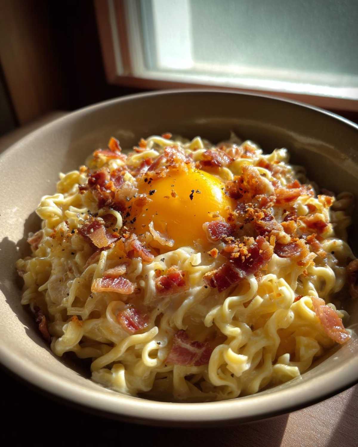 Ramen Carbonara (Instant Noodles Hack) - detail 2