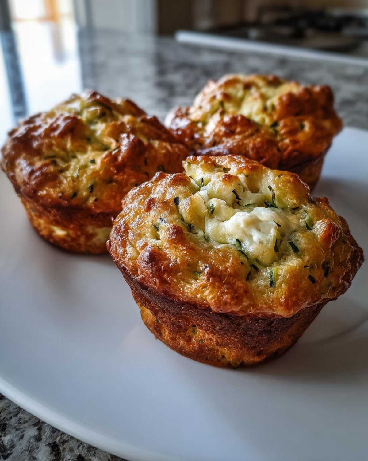 Savory zucchini cheese muffins - detail 2