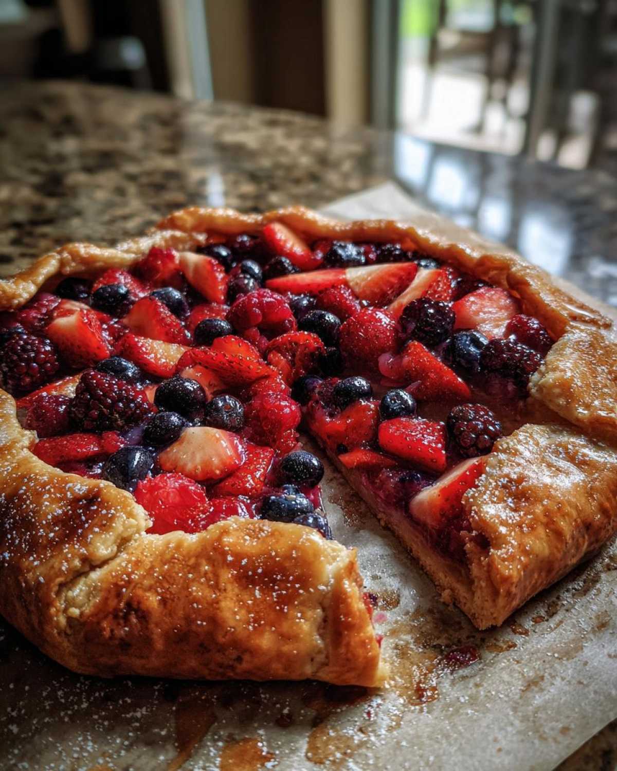 Triple Berry Galette (Mixed Berry Tart) - detail 1