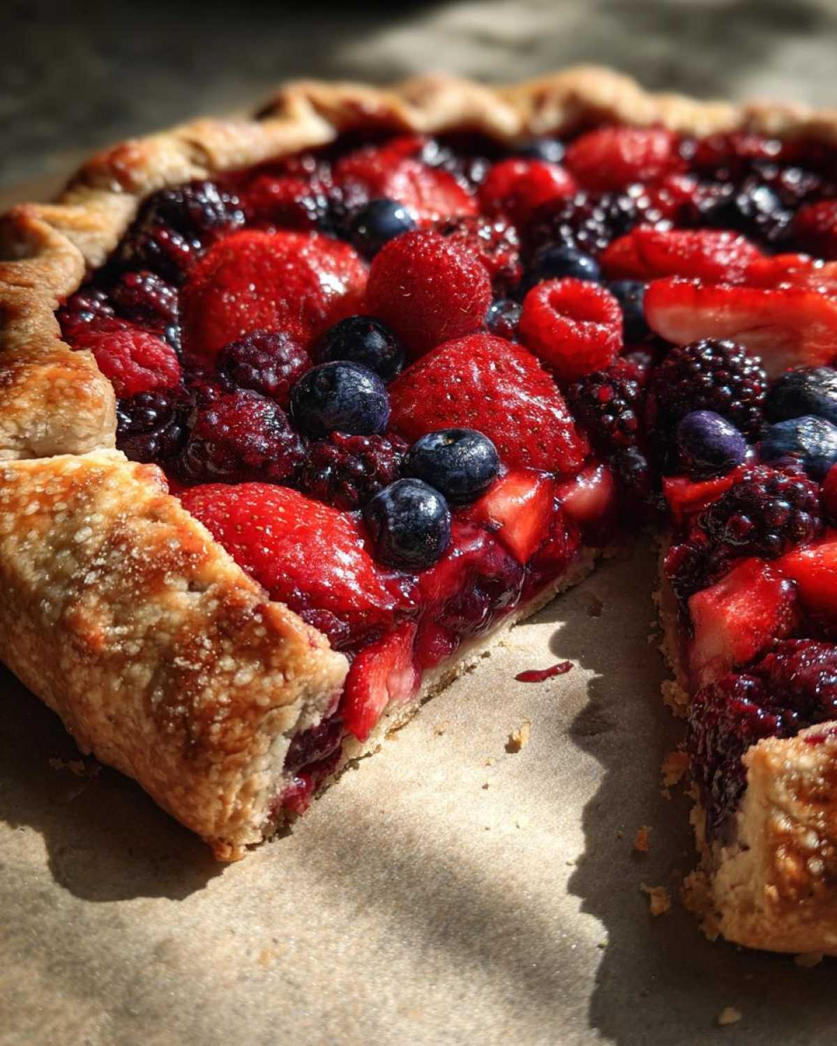 Triple Berry Galette (Mixed Berry Tart) - detail 2