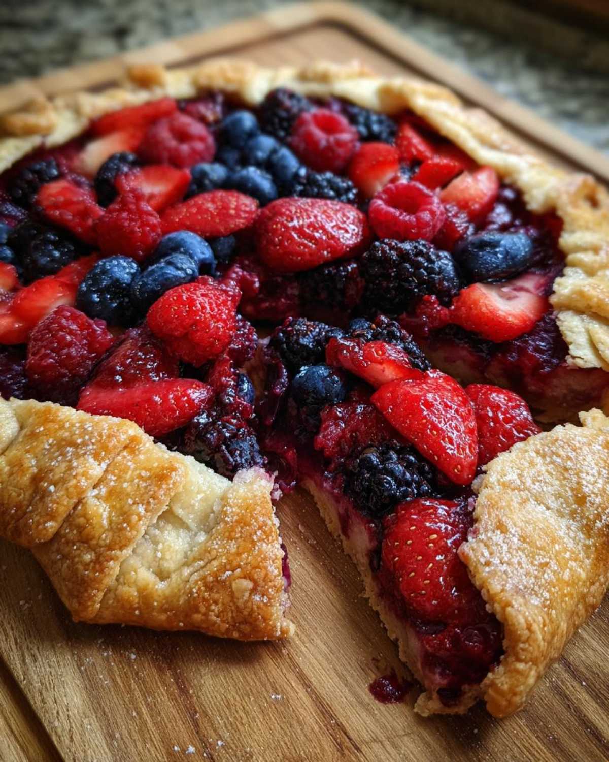Triple Berry Galette (Mixed Berry Tart) - detail 3