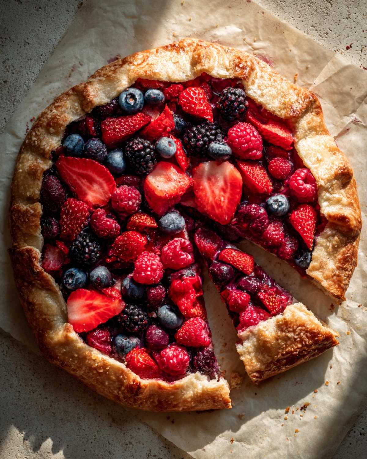 Triple Berry Galette (Mixed Berry Tart) - detail 4