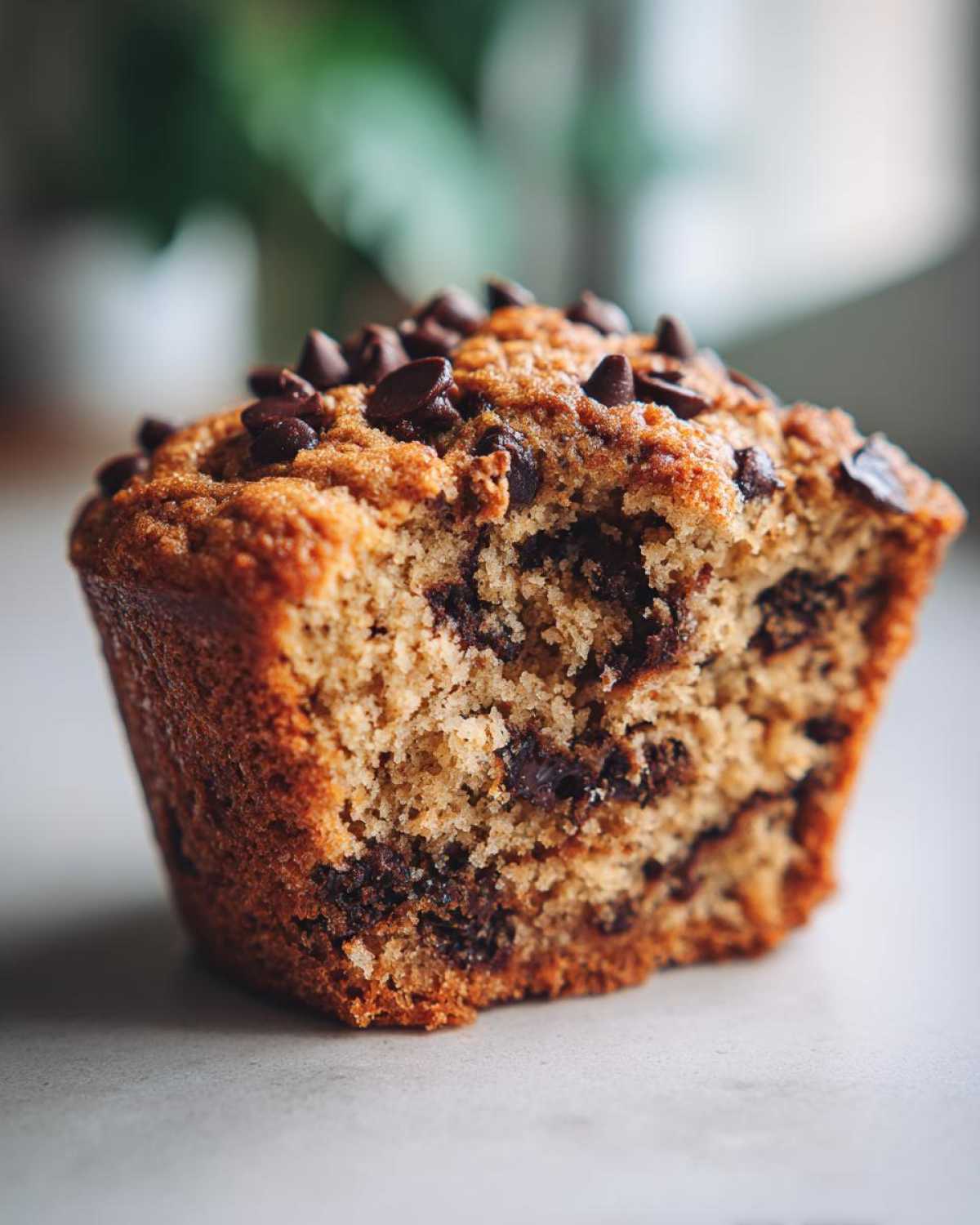 Vegan chocolate chip muffins - detail 1