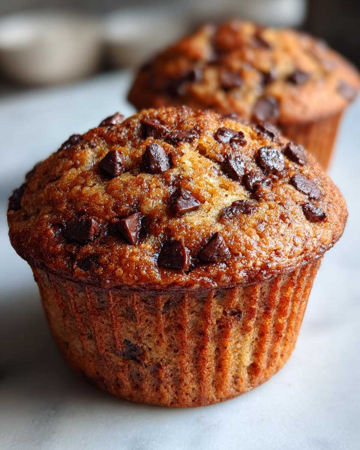 Vegan chocolate chip muffins - detail 4