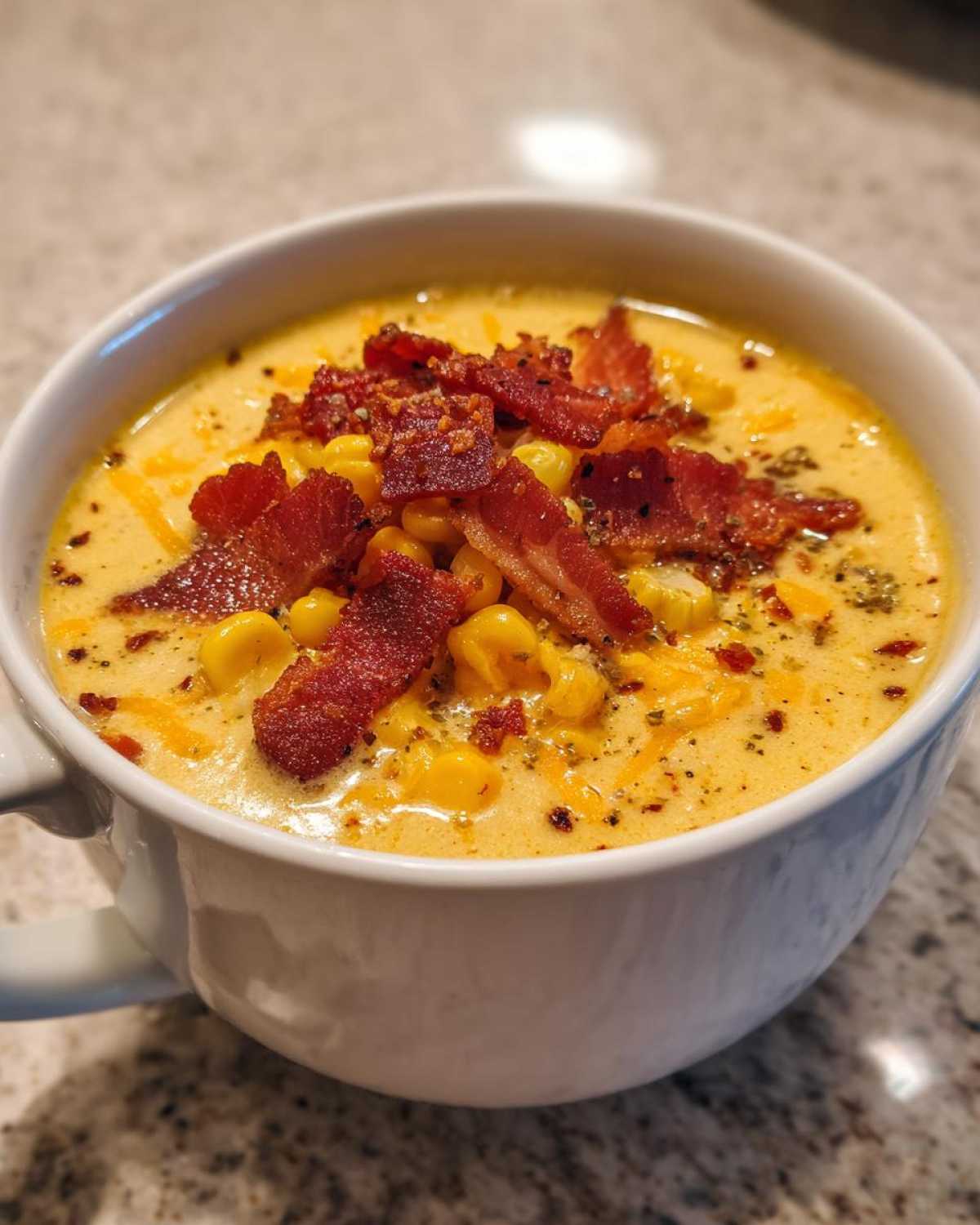 Bacon Cheddar Corn Chowder - detail 3