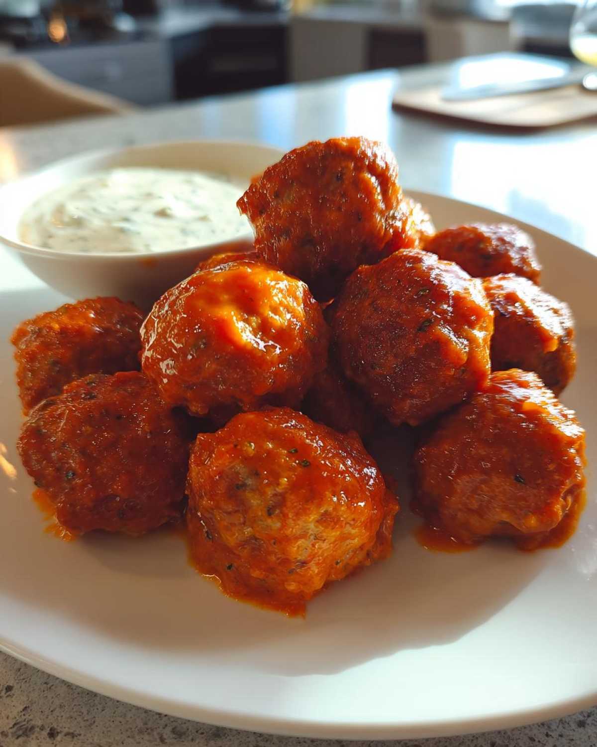 Buffalo Chicken Meatballs with Ranch - detail 2