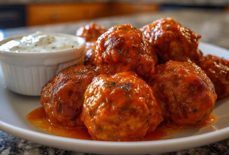 Buffalo Chicken Meatballs with Ranch