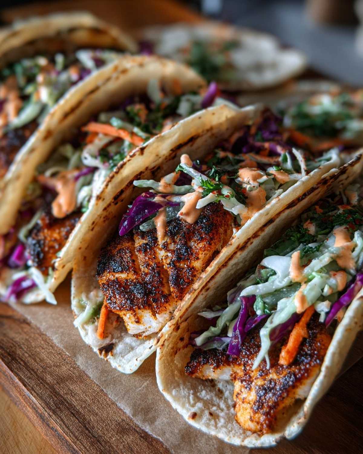 Cajun Blackened Fish Tacos - detail 2