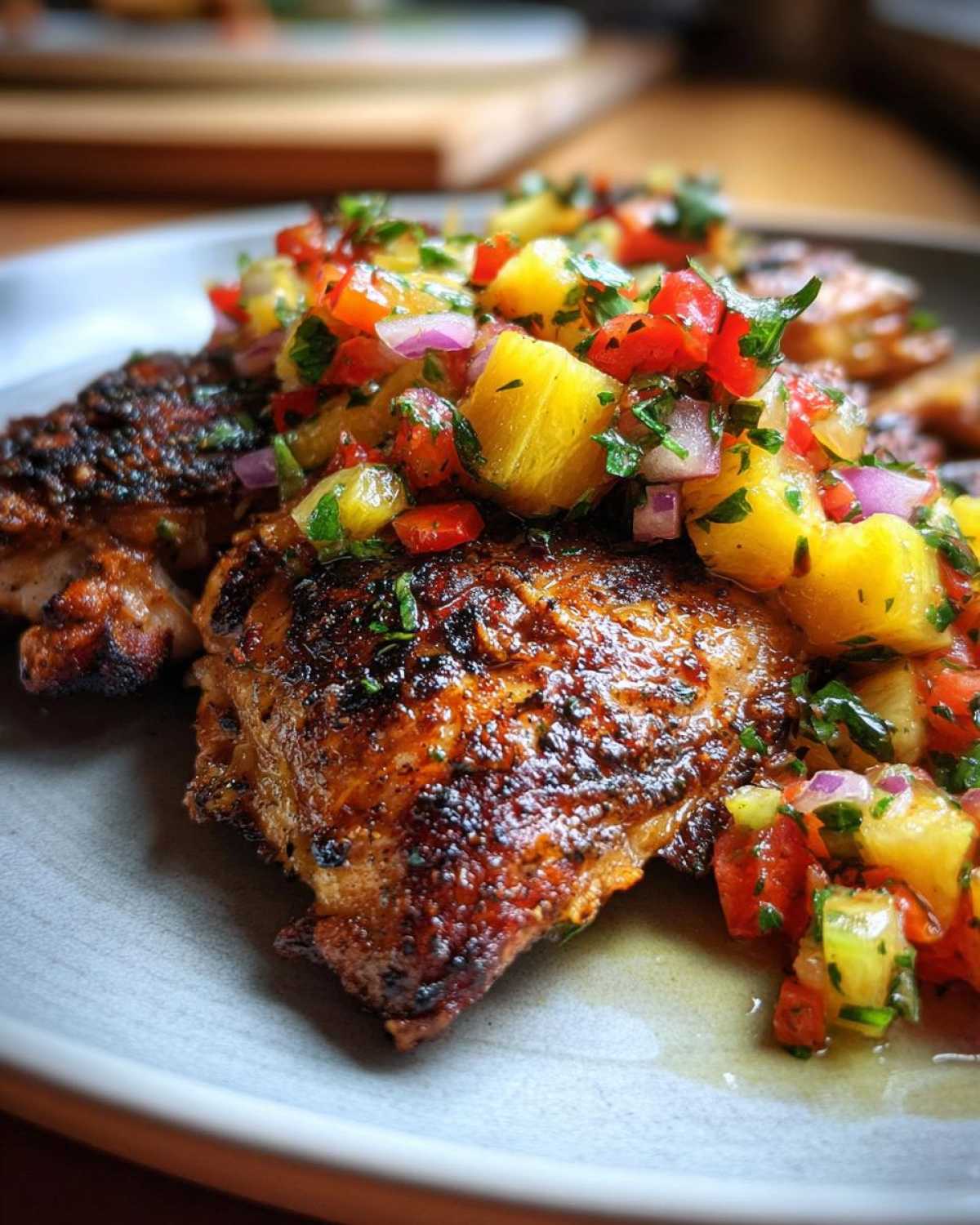 Caribbean Jerk Chicken with Pineapple Salsa - detail 1