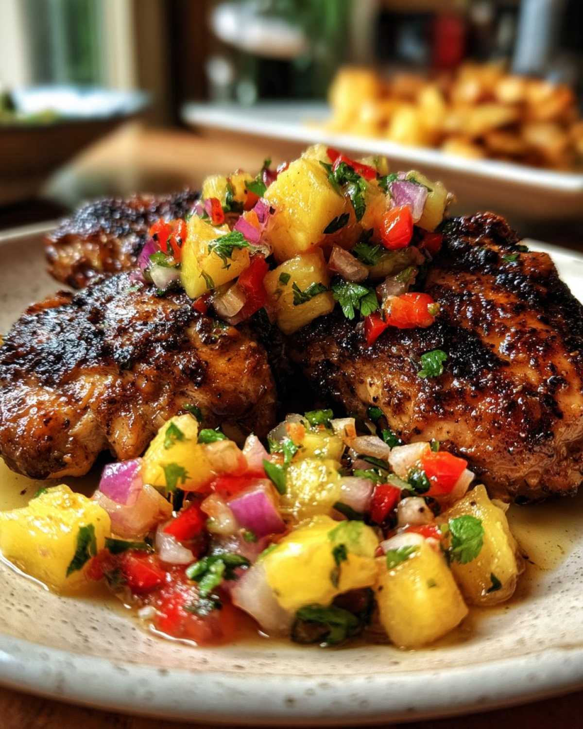 Caribbean Jerk Chicken with Pineapple Salsa - detail 2