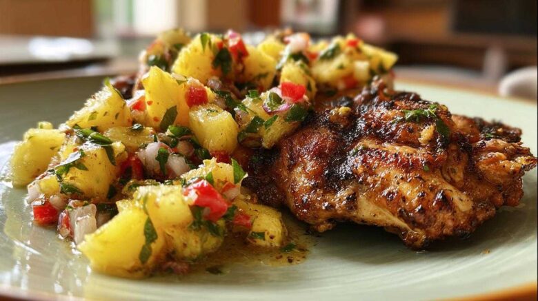 Caribbean Jerk Chicken with Pineapple Salsa