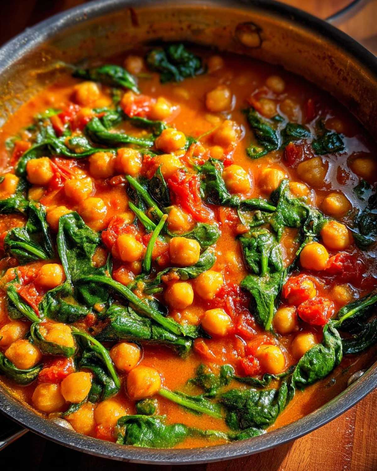 Chickpea and Spinach Curry - detail 1