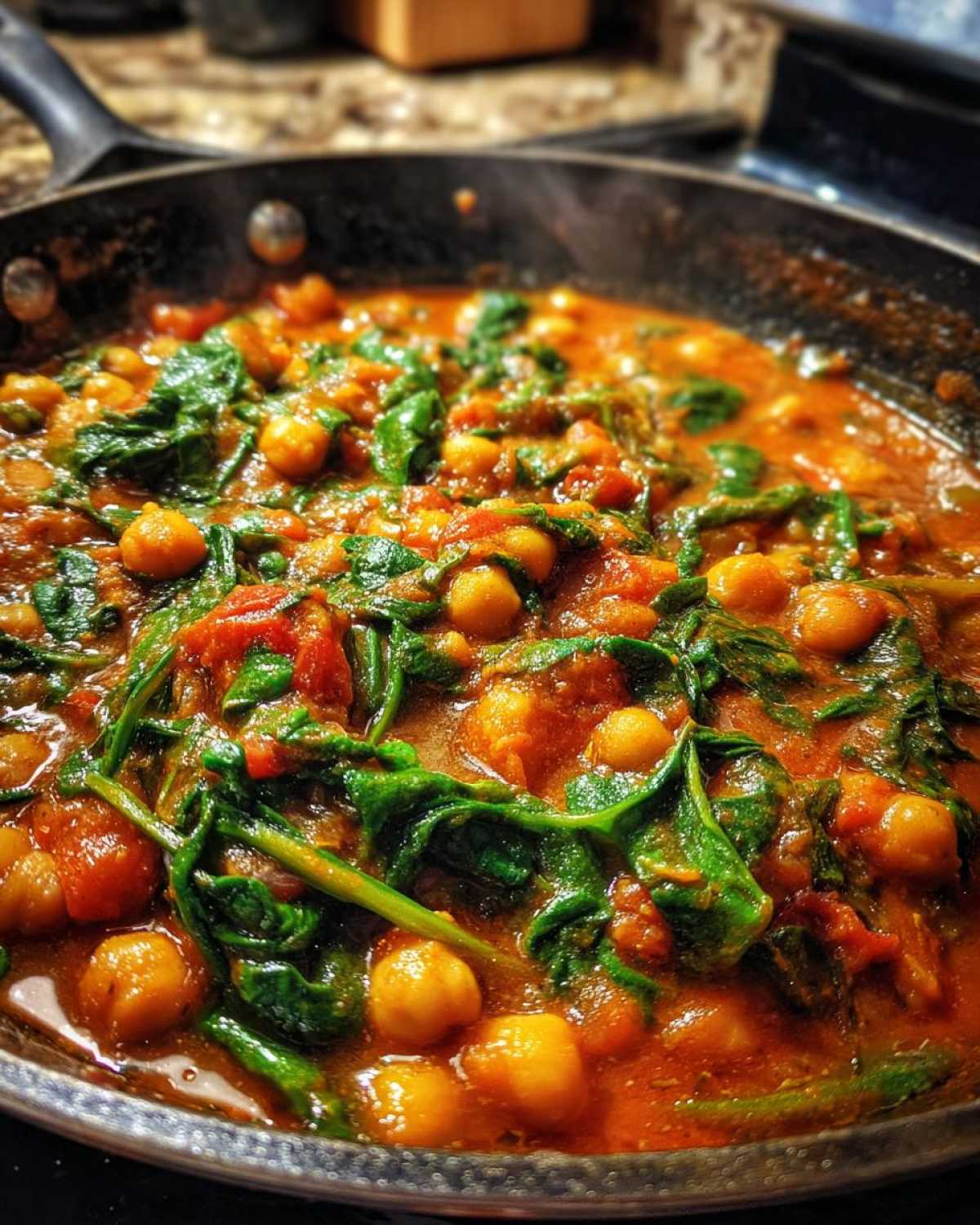 Chickpea and Spinach Curry - detail 2