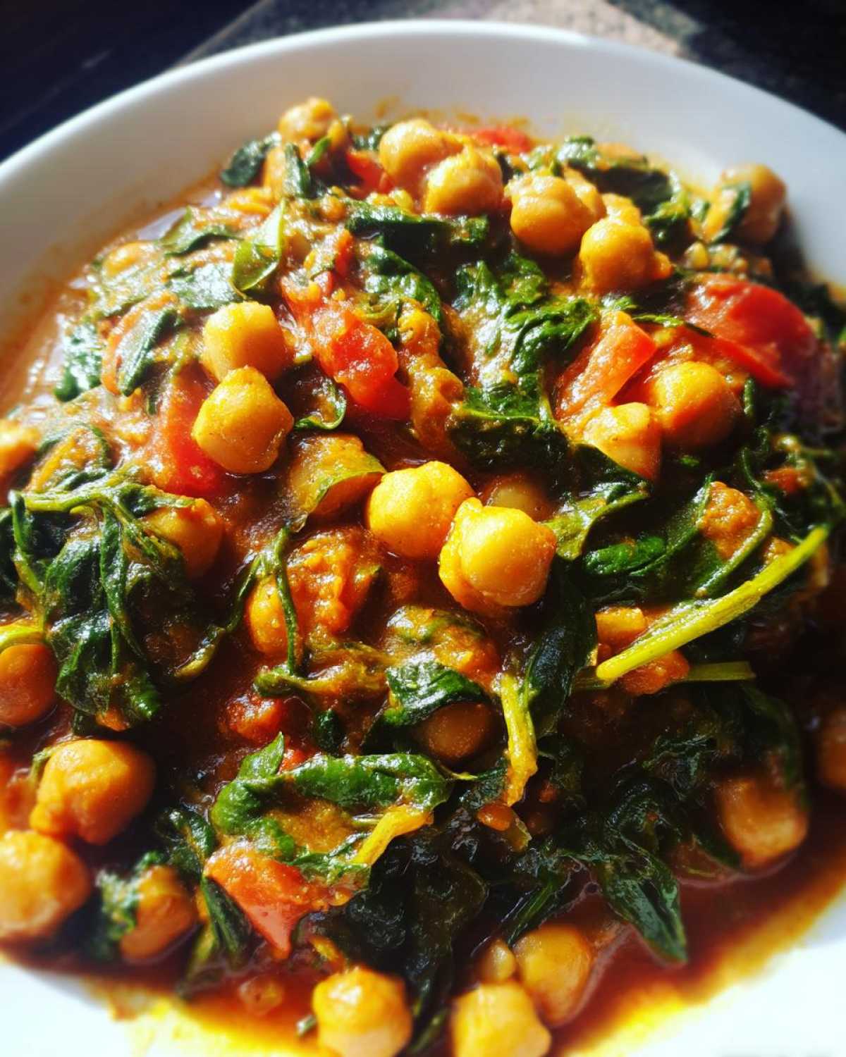 Chickpea and Spinach Curry - detail 3