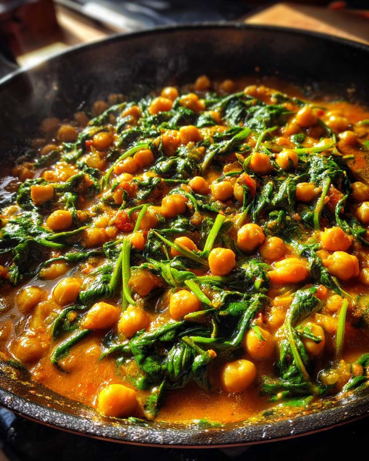 Chickpea and Spinach Curry - detail 4