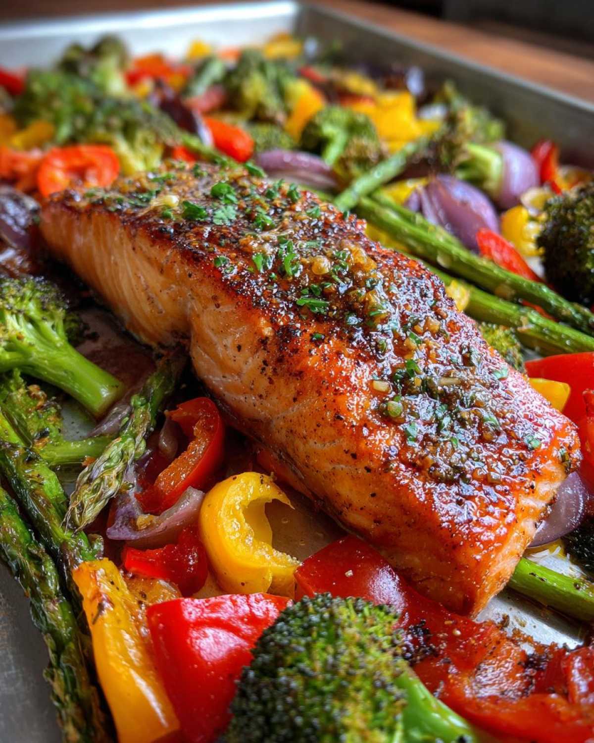 Garlic Butter Salmon with Veggies - detail 1