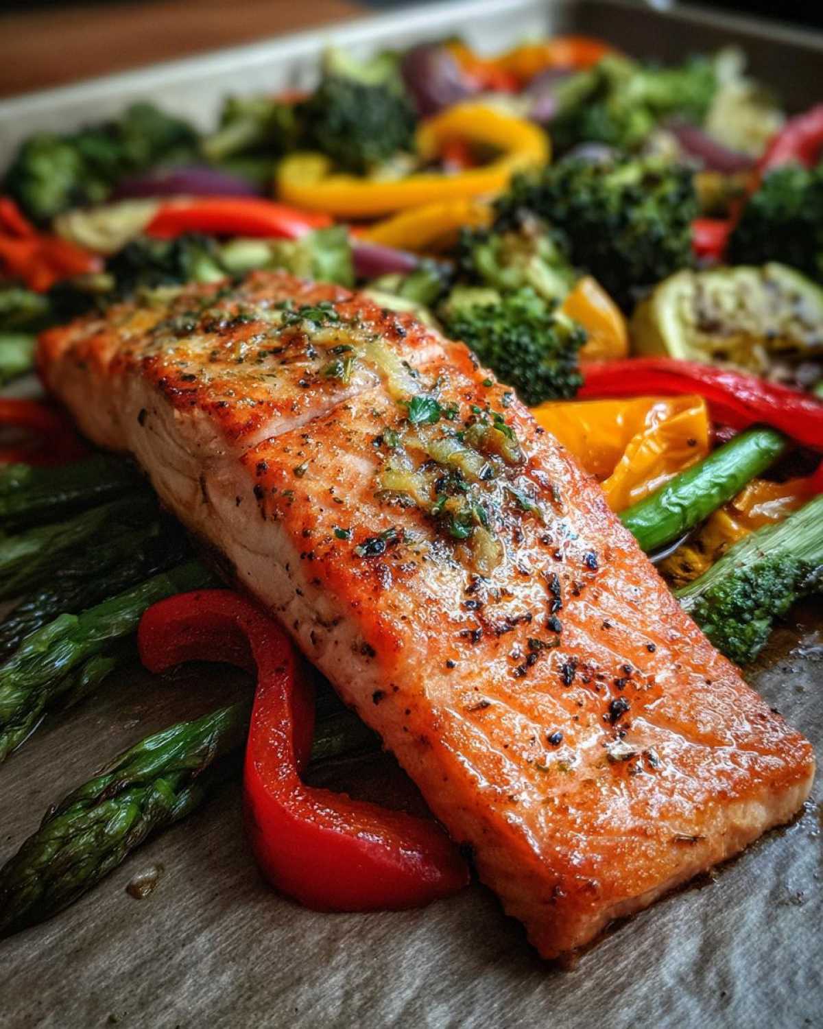 Garlic Butter Salmon with Veggies - detail 2