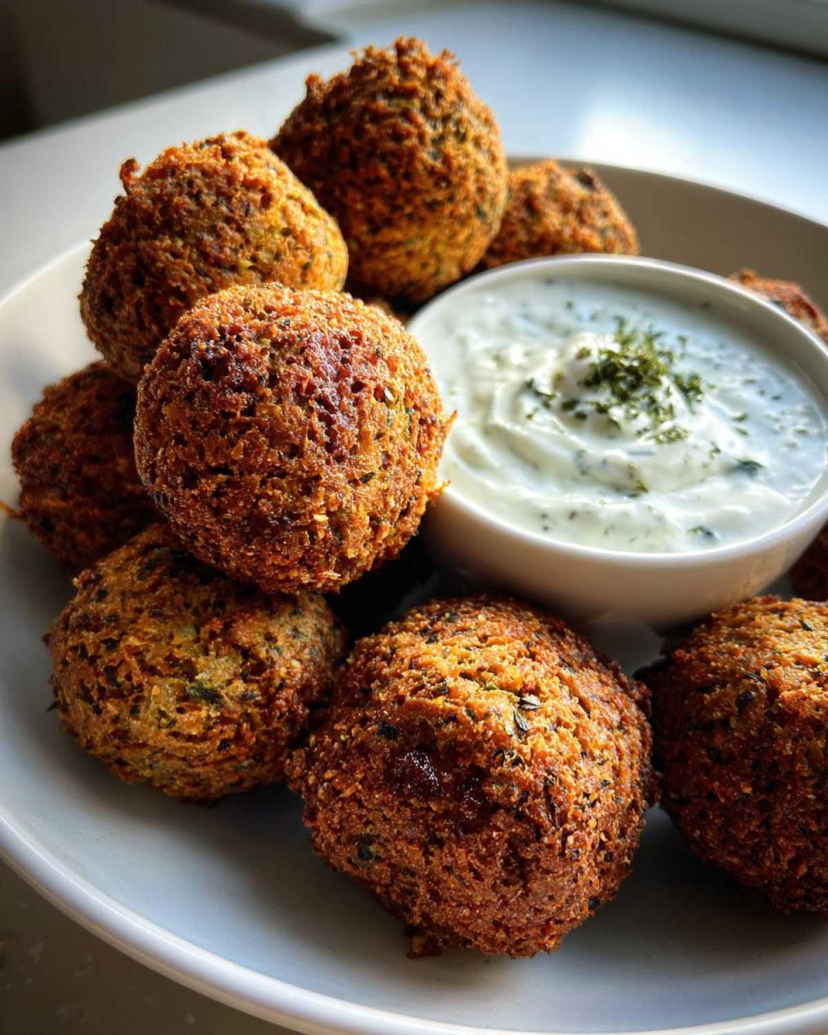 Homemade Falafel with Tzatziki Sauce - detail 1