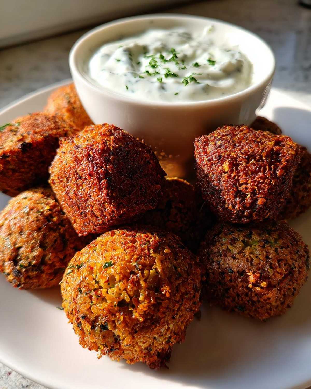 Homemade Falafel with Tzatziki Sauce - detail 2