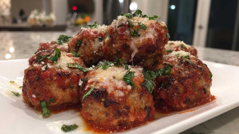 Mini Chicken Parmesan Meatballs