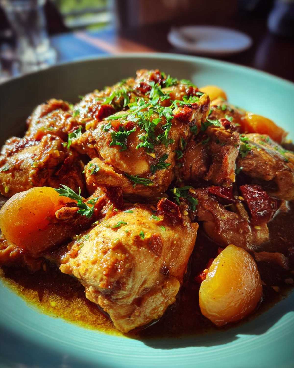 Moroccan Chicken Tagine with Apricots - detail 1