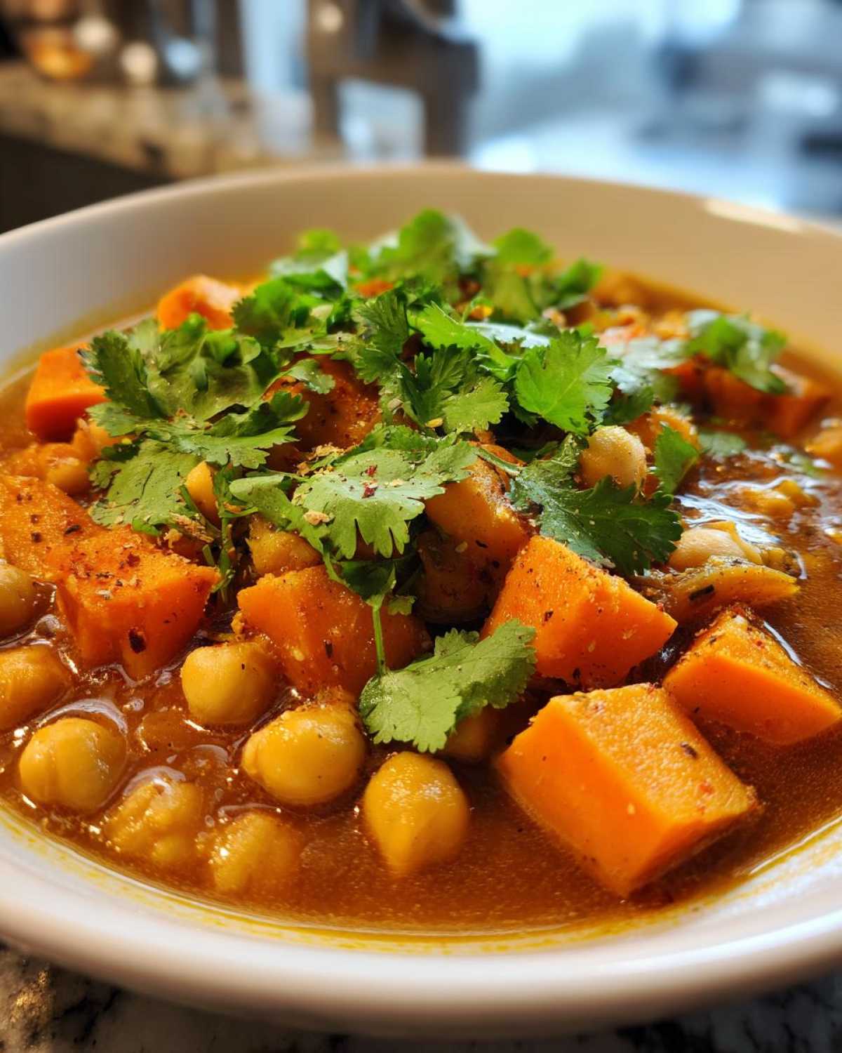 Moroccan Chickpea and Sweet Potato Stew - detail 2