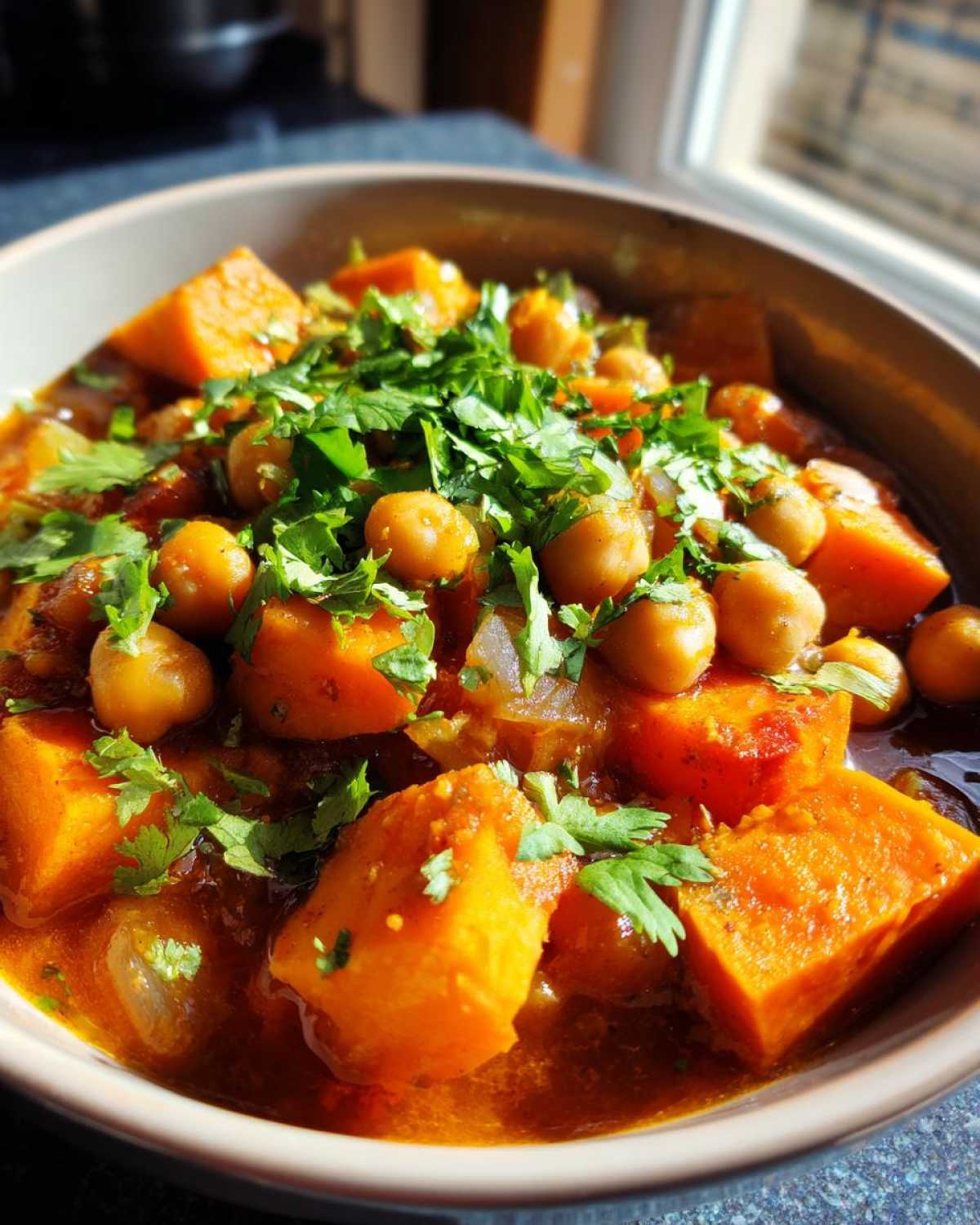 Moroccan Chickpea and Sweet Potato Stew - detail 4