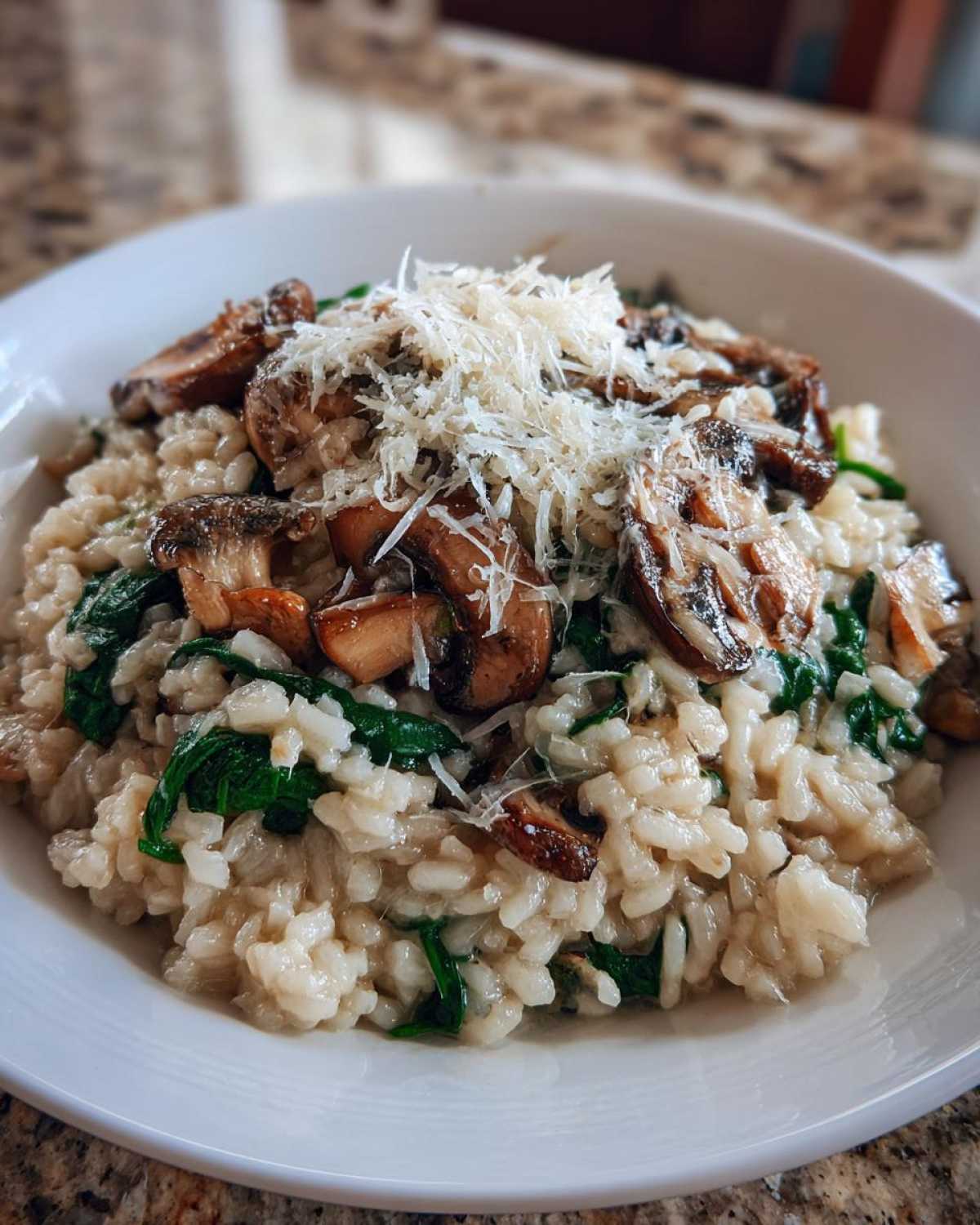 Mushroom and Spinach Risotto - detail 2