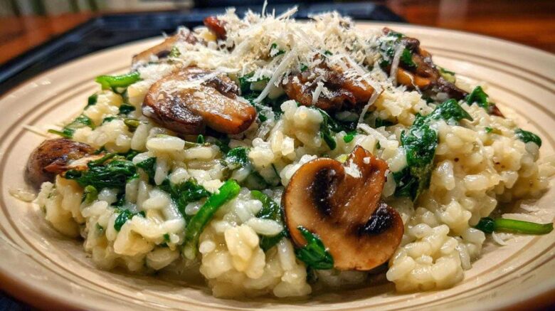 Mushroom and Spinach Risotto