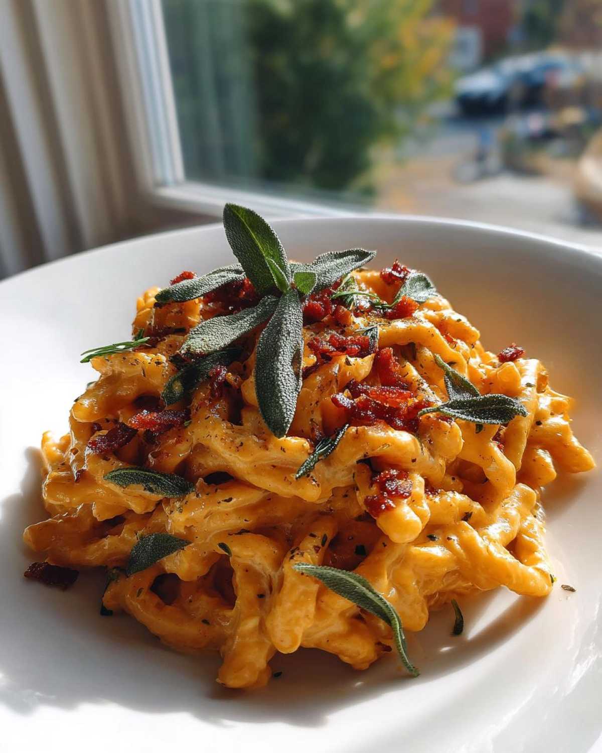 Pumpkin Sage Pasta with Pancetta - detail 1