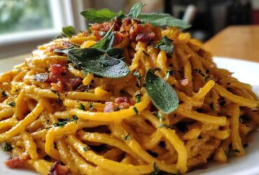 Pumpkin Sage Pasta with Pancetta