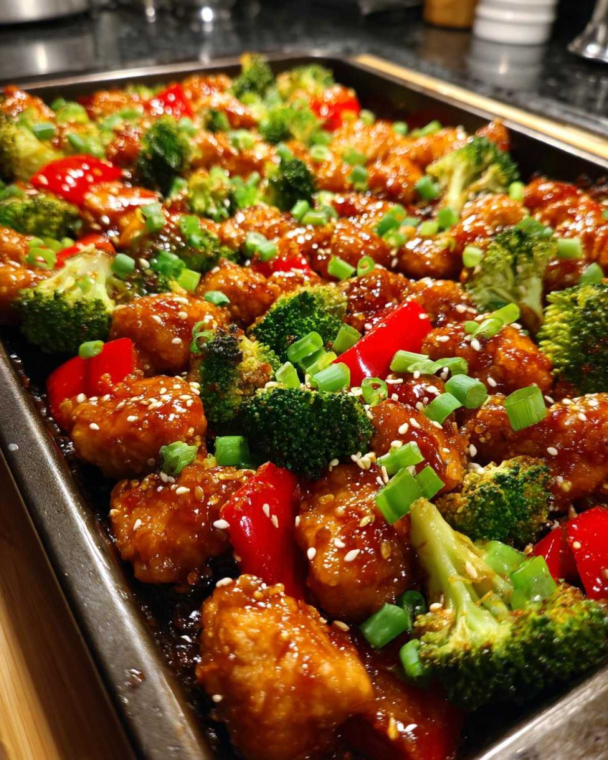 Sheet Pan Sticky Sesame Chicken and Broccoli - detail 1