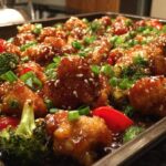 Sheet Pan Sticky Sesame Chicken and Broccoli