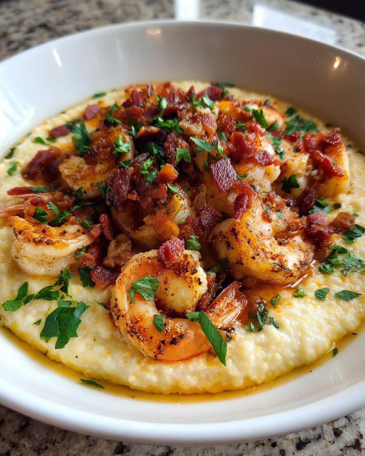 Shrimp and Grits with Bacon - detail 3