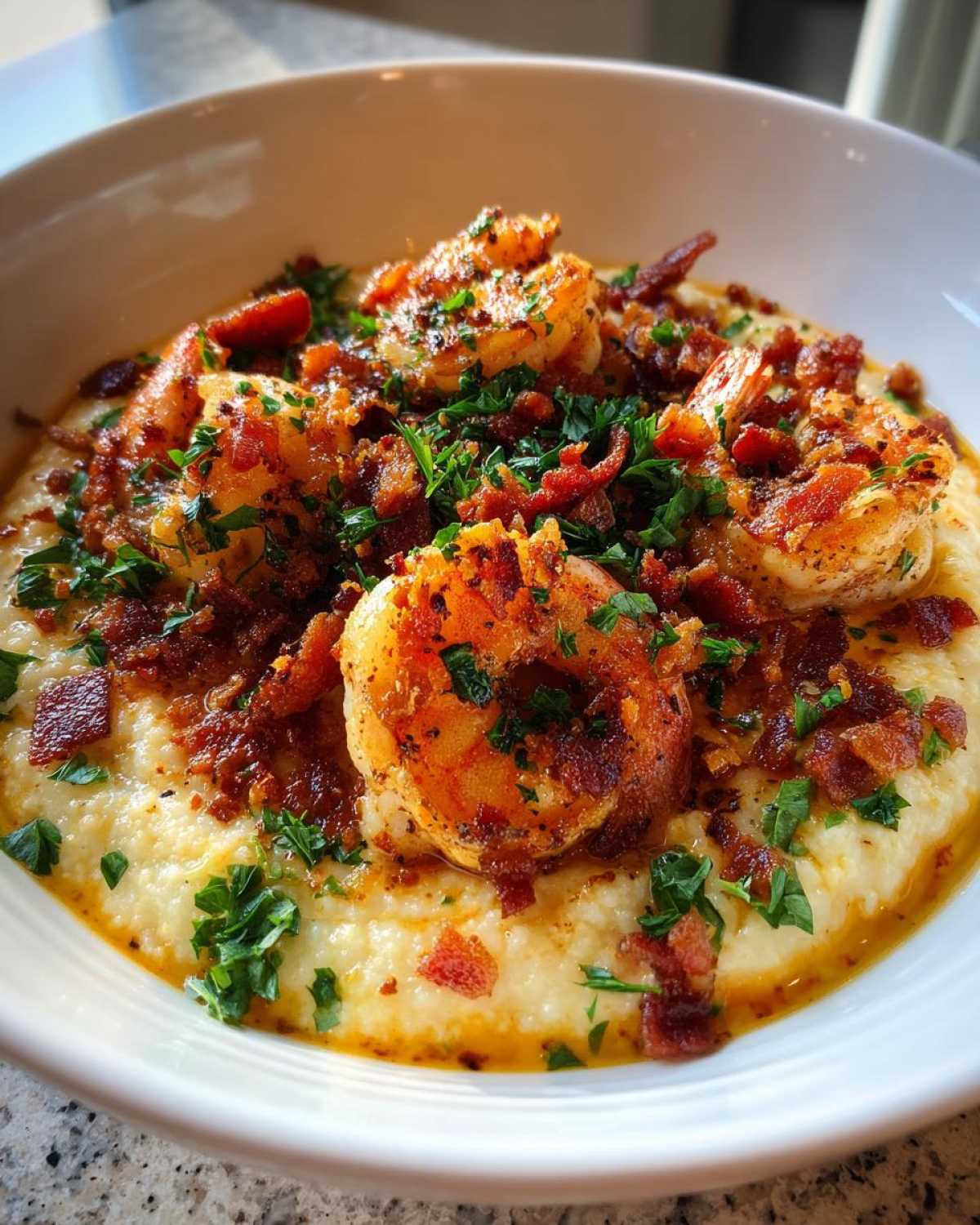 Shrimp and Grits with Bacon - detail 4