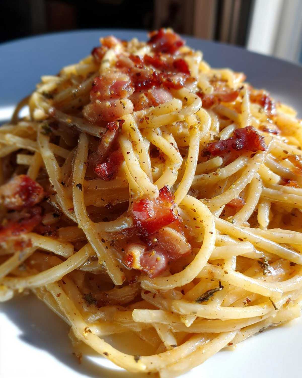 Spaghetti Carbonara with Pancetta - detail 4