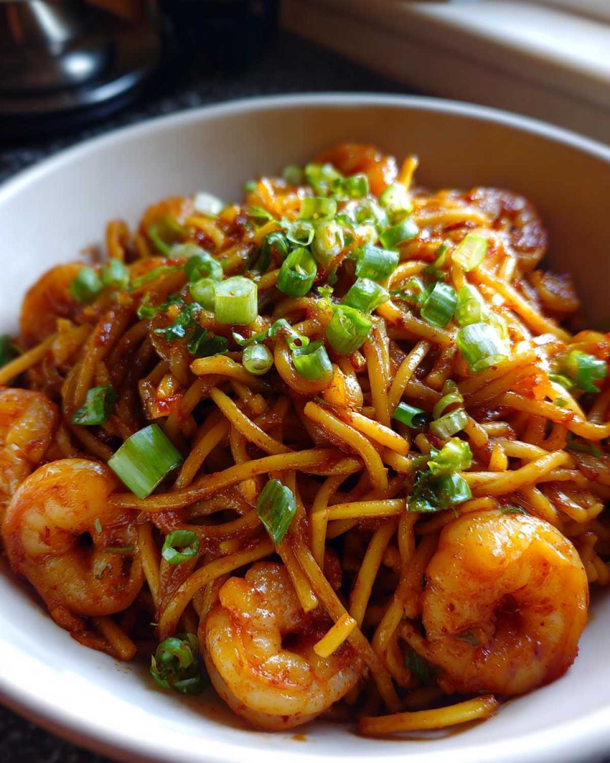 Spicy Szechuan Shrimp Noodles - detail 3