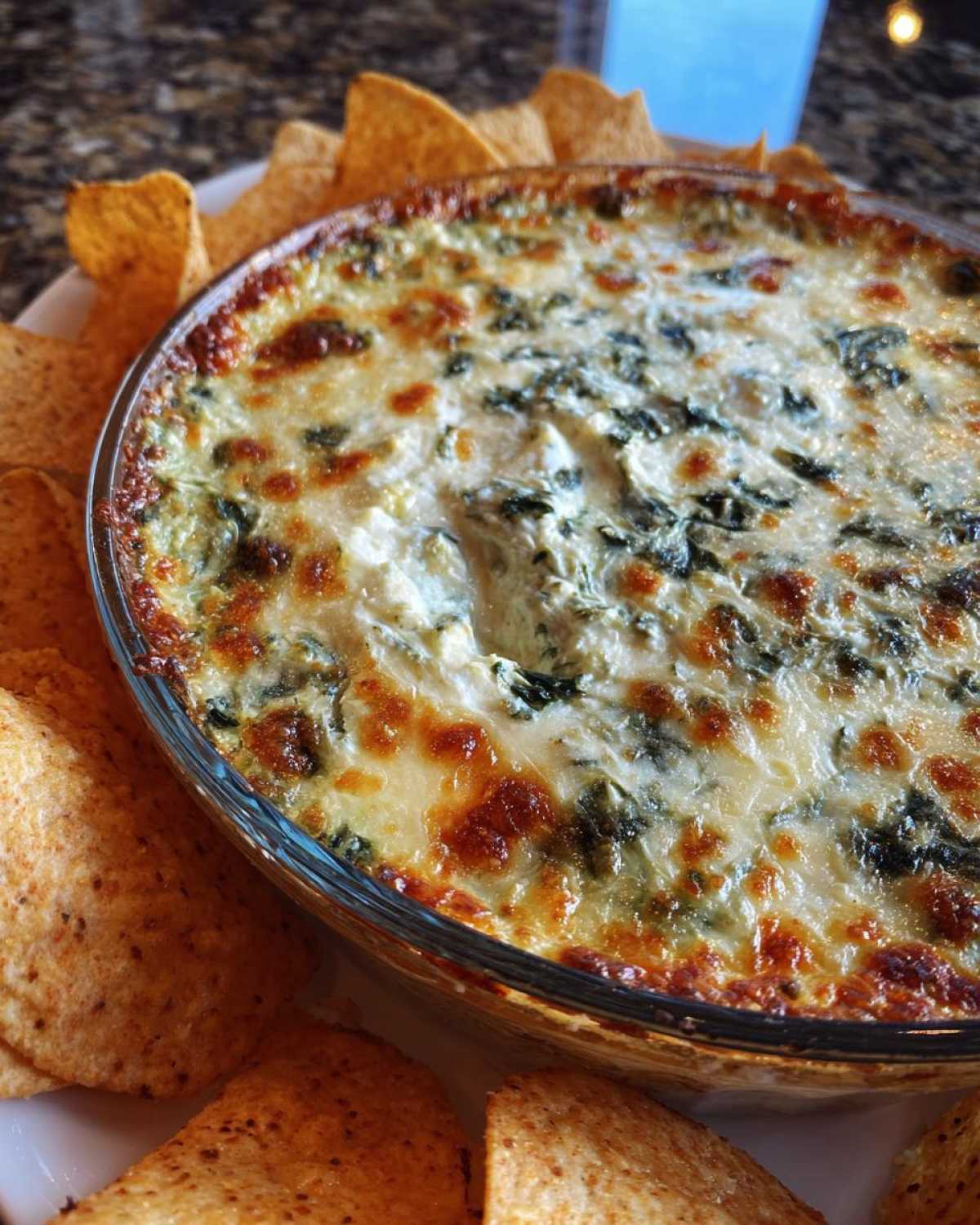 Spinach Artichoke Dip with Chips - detail 3