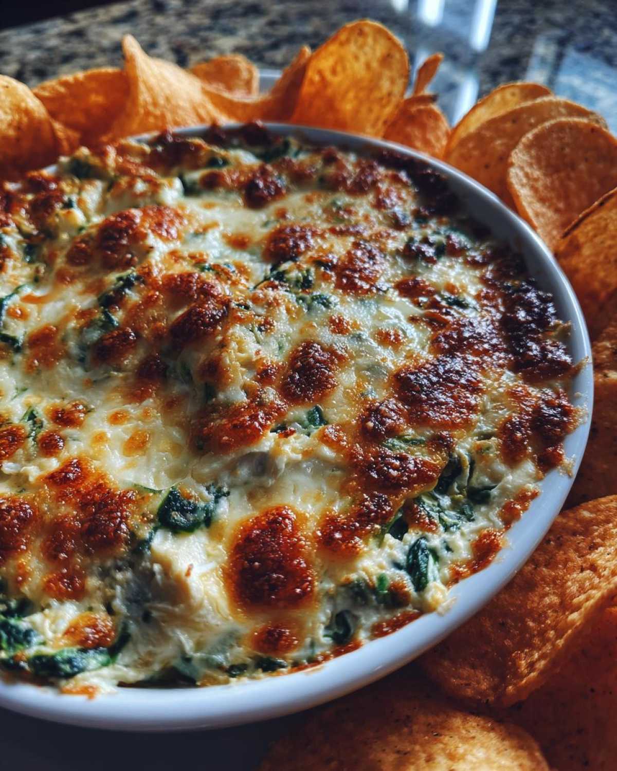 Spinach Artichoke Dip with Chips - detail 4
