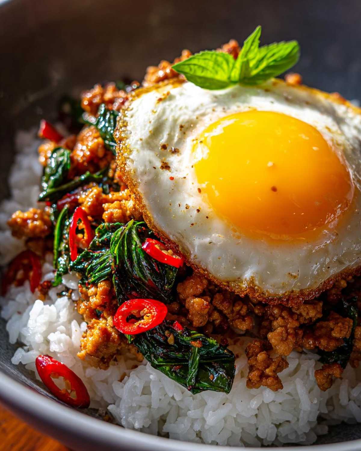 Thai Basil Chicken (Pad Krapow) - detail 1